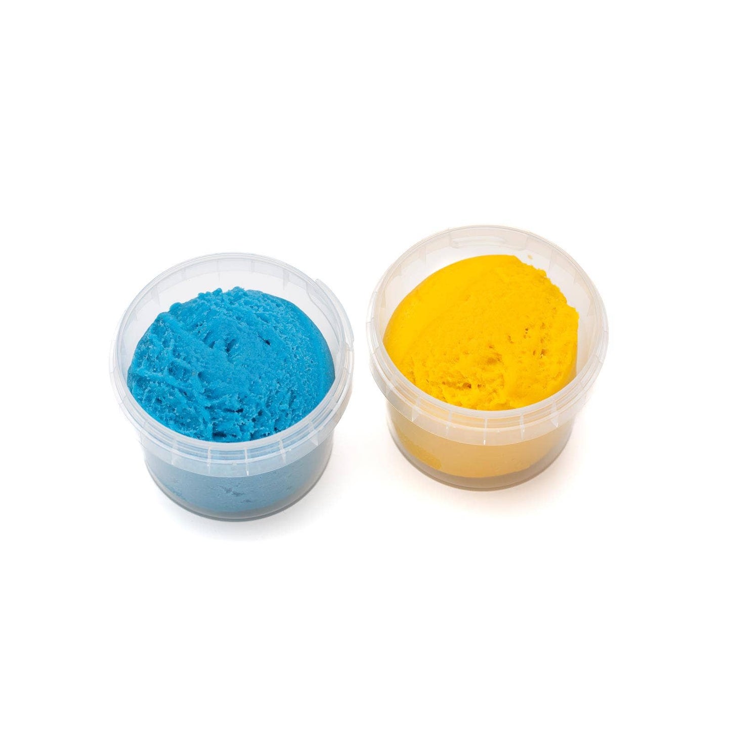 Conjunto de 2 massas orgânicas fáceis de modelar “Suri” azul/amarelo